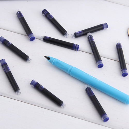 Factory wholesale steel pen cases for students, blue replaceable ink, creative cartoon stationery supplies, prizes and gifts