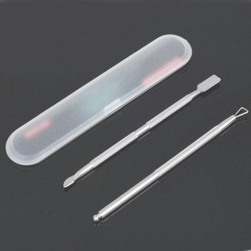 Double-headed manicure stainless steel nail care remover nail polish glue planer light therapy Xiaogang push hand repair tool