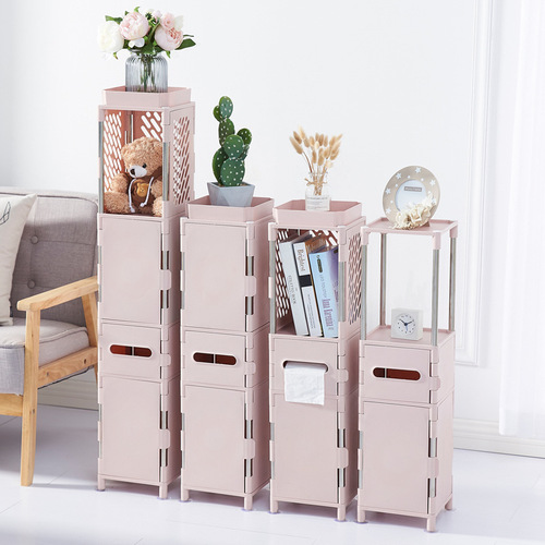 Bathroom shelf, toilet paper holder, corner cabinet, floor-mounted bathroom storage shelf, bathroom and toilet supplies organizer