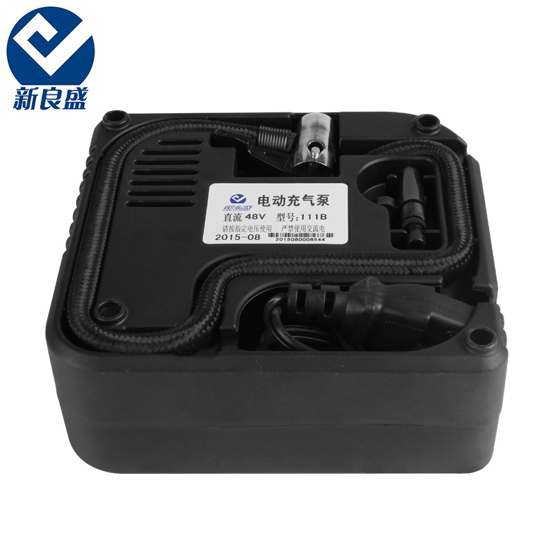 电动电瓶车充气泵12V48V60V72V真空胎打气筒 便携车载X20