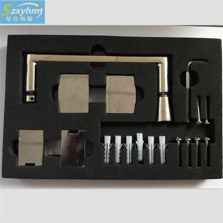 植绒蓝色喷绒EVA内衬 异型一体冲压成型海绵托 铝箱产品固定泡棉