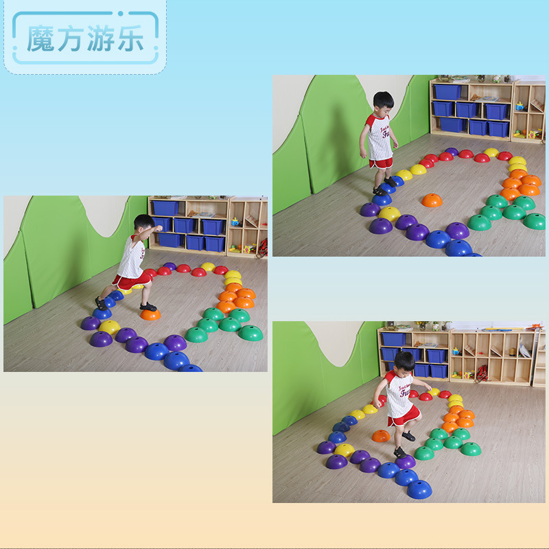 Bola de masaje almohadilla táctil del pie equipo de entrenamiento sensorial Bola de masaje BOLA DE semicírculo masaje almohadilla del pie equilibrio piedra de Río