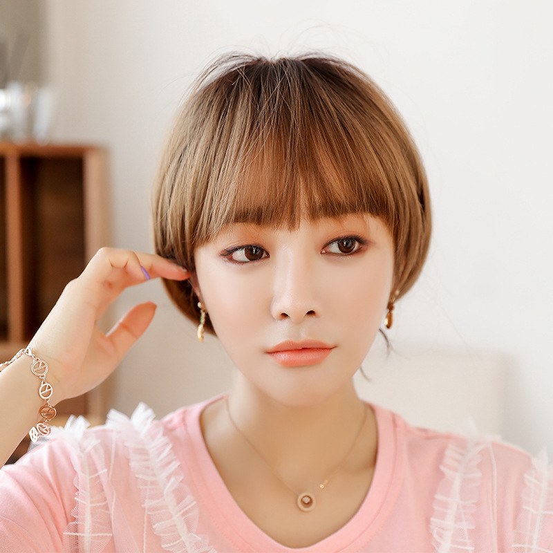 New wig female short hair Korean air bangs bobo bob realistic…