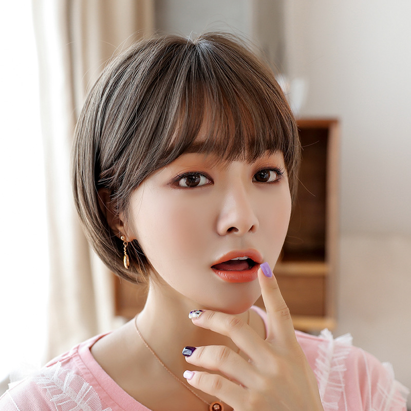 New wig female short hair Korean air bangs bobo bob realistic…