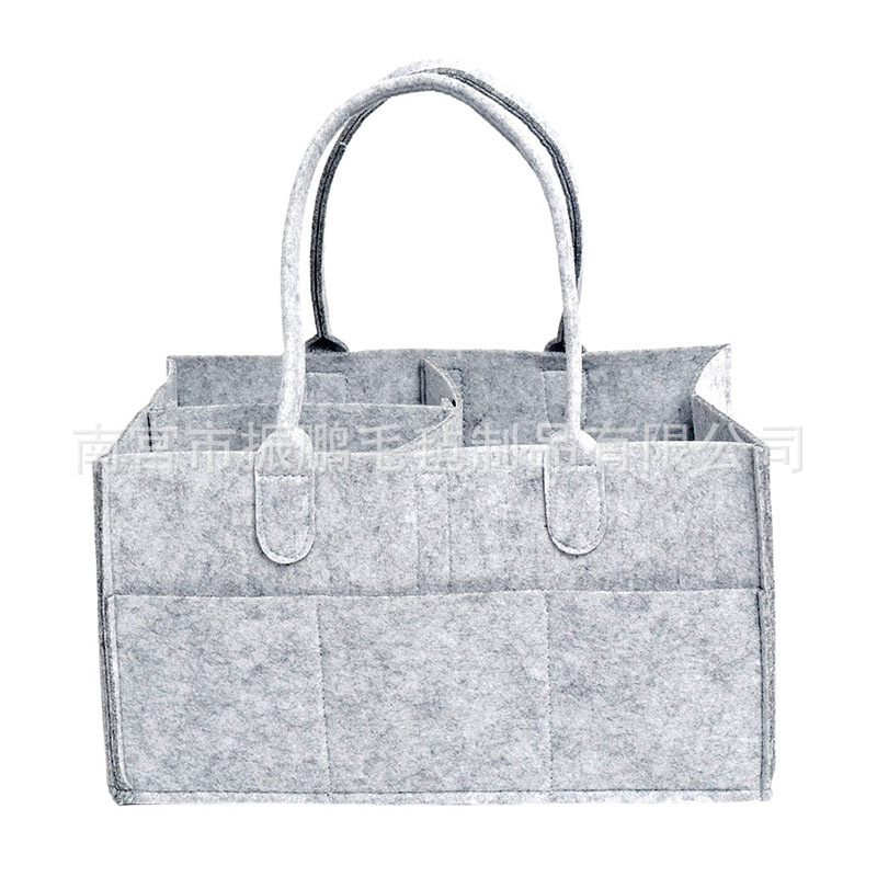 毛毡尿不湿收纳包 可折叠大容量收纳筐毛毡尿布包 尿不湿包定 制