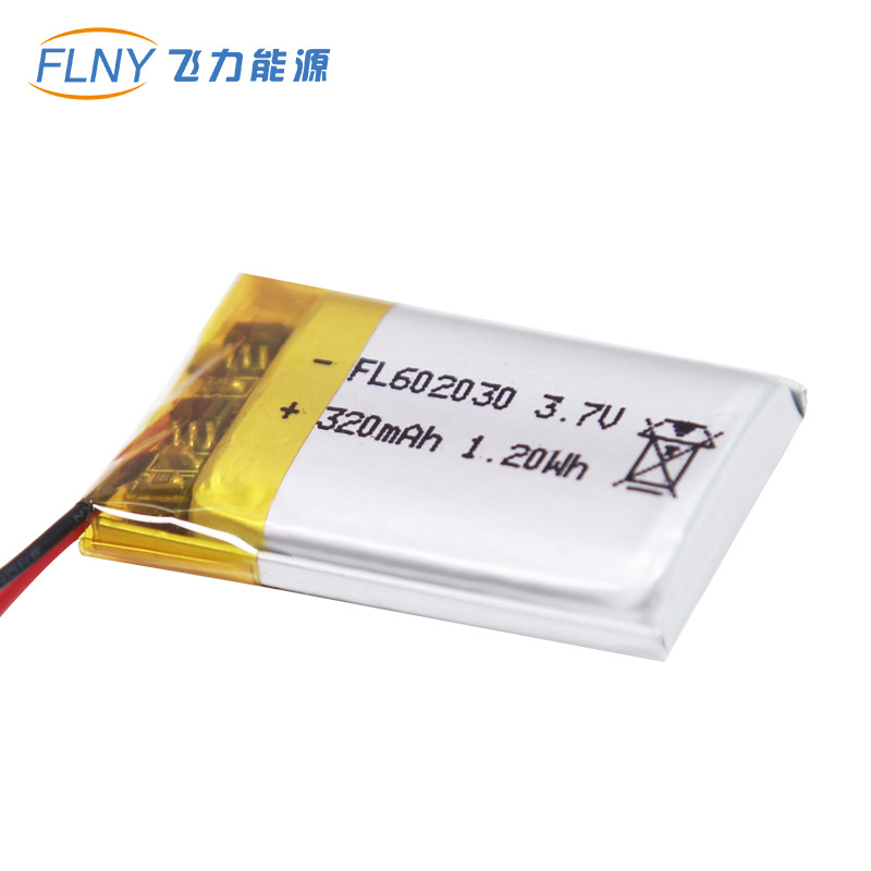 厂家直销聚合物锂电池FL602030-320mah应用蓝牙音箱设备高容量