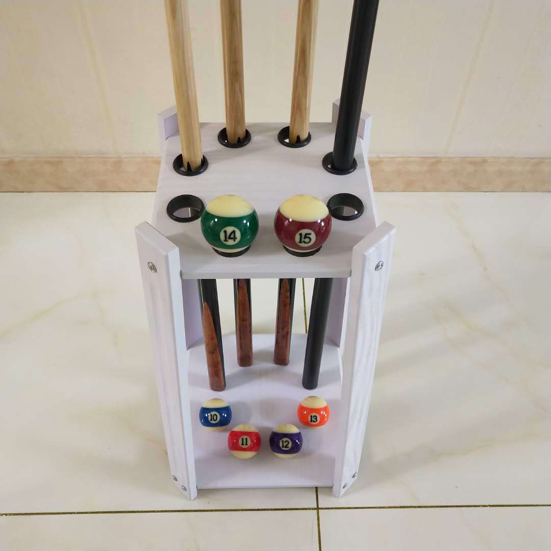 Madera maciza varilla de billar rack cuadrado 8-agujero piso Polo rack billar Club Polo rack Pino cue rack