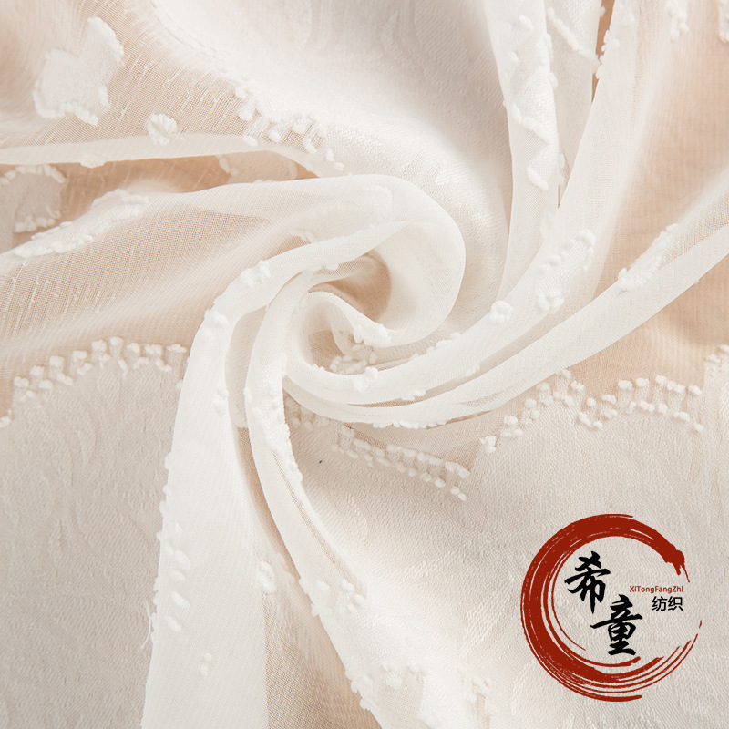 75D玫瑰花剪花雪纺面料 全涤纶时尚女装外衣衬衫连衣裙布料批发