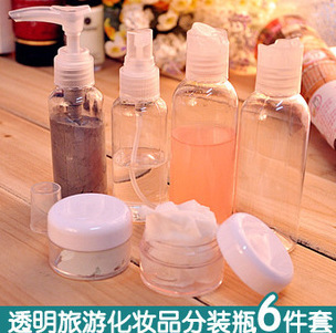 Artículos de viaje, cosméticos de viaje, sub-embotellado, botella de spray de perfume, botella de spray, juego de seis piezas