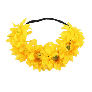 Cross-border European and American colorful sun flower hair band Christmas chrysanthemum Garland headdress fans hair accessories for women
