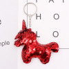 Retroreflective double-sided nail sequins, keychain, unicorn, wholesale