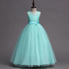 Children's formal dress princess skirt lace wedding dress skirt girls' dress long puffy dress 