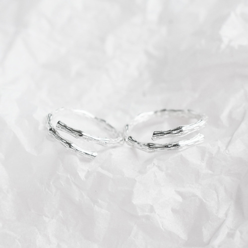 s925 sterling silver branch couple ring sweet literary style men and women branch ring temperament personalized tail ring jewelry
