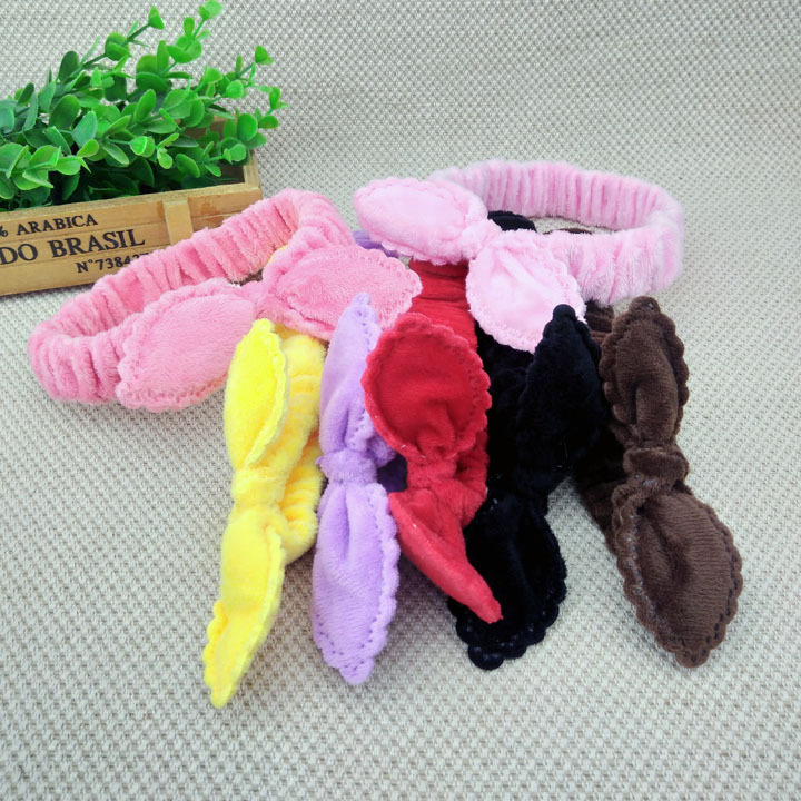 A3626 Orejas de conejo de color sólido de terciopelo banda para el cabello diadema accesorios para el cabello cuerda para el cabello tocado Yiwu 2 yuanes Tienda Al Por Mayor