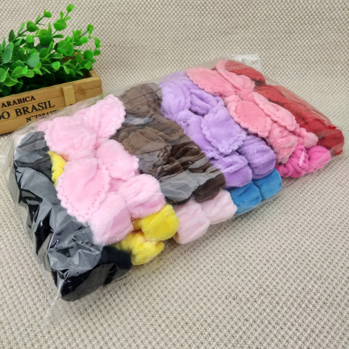 A3626 Orejas de conejo de color sólido de terciopelo banda para el cabello diadema accesorios para el cabello cuerda para el cabello tocado Yiwu 2 yuanes Tienda Al Por Mayor