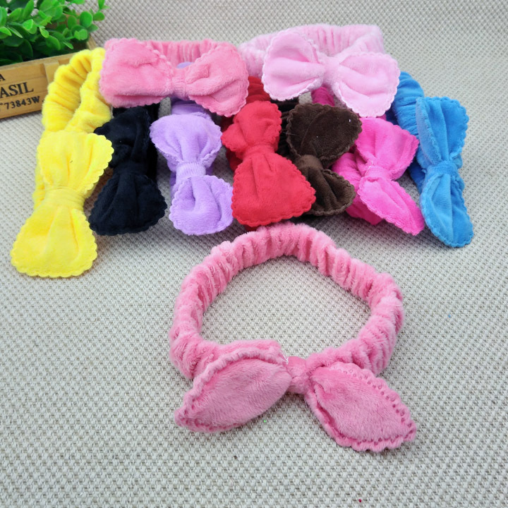 A3626 Orejas de conejo de color sólido de terciopelo banda para el cabello diadema accesorios para el cabello cuerda para el cabello tocado Yiwu 2 yuanes Tienda Al Por Mayor