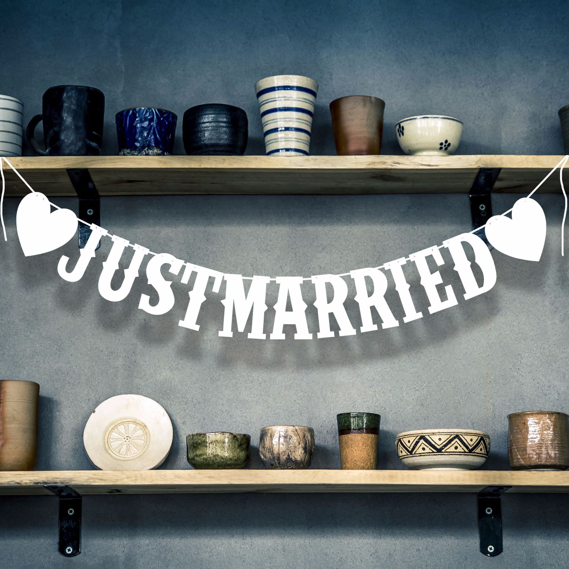 Just Married Plus Flower European and American Wedding Decoration…