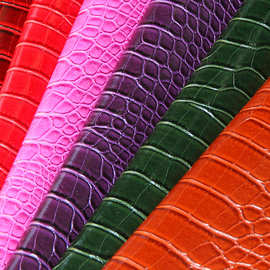 皮革面料人造革PU鳄鱼纹 1.0厚度双色立体鳄鱼纹  沙发箱包材料