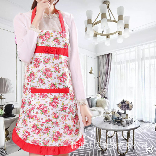 Factory floral rose lace apron Kitchen home happy event Cute Korean style halter fashion restaurant waist Factory floral rose lace apron Kitchen home happy event Cute Korean style halter fashion restaurant waist