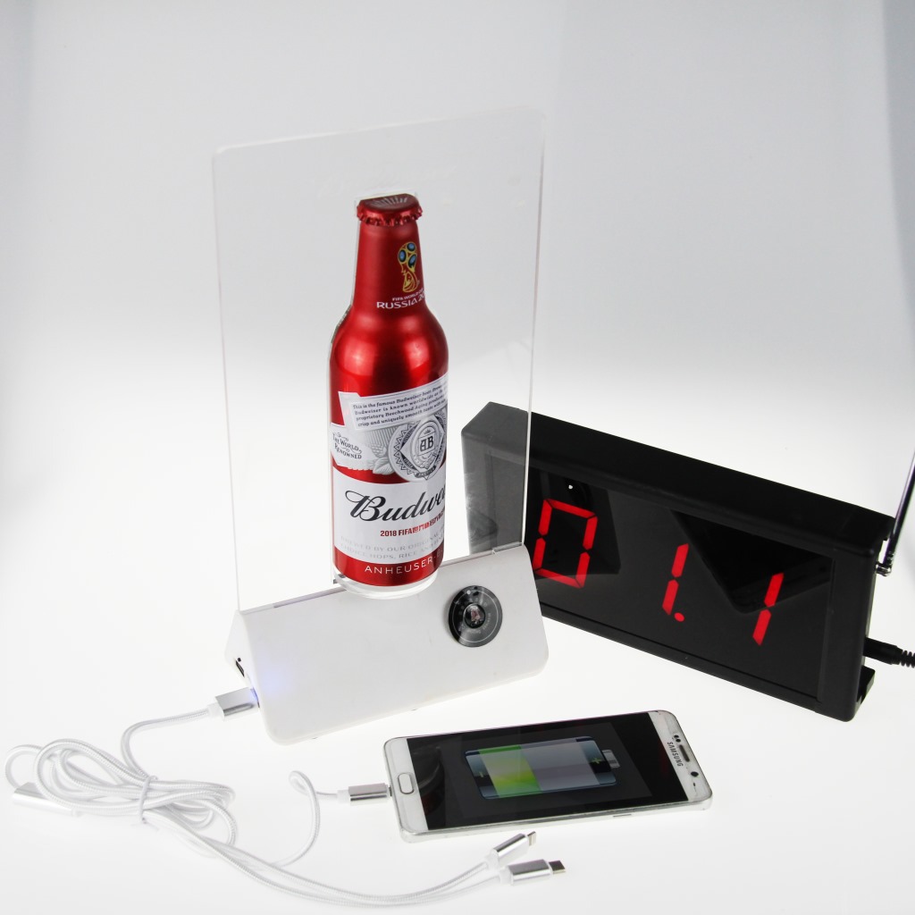 餐厅呼叫充电台卡酒瓶展示架共享充电酒水呼叫展示牌 发光呼叫器