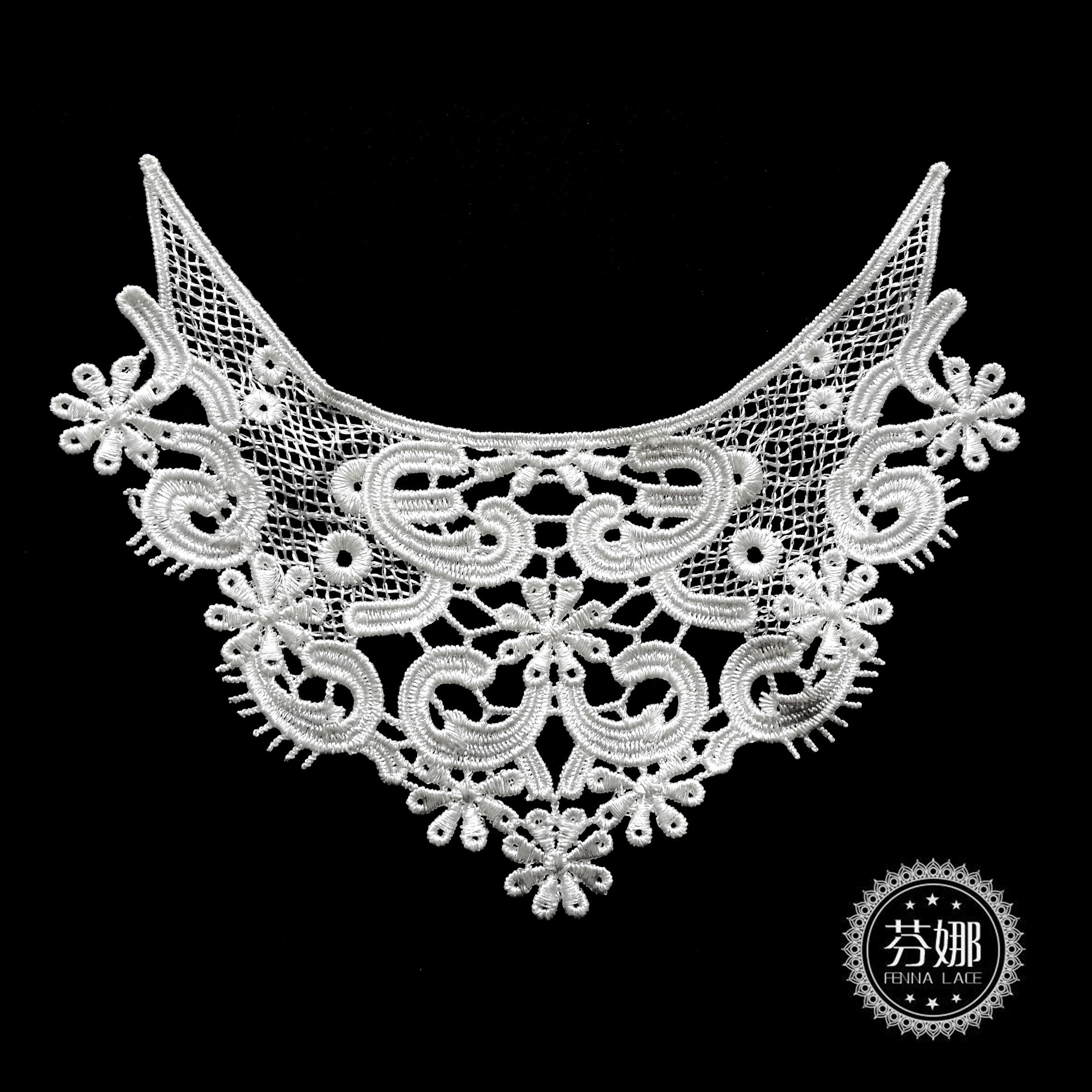 厂家直供 水溶涤光胸花 DIY服装辅料刺绣花边 可染色花边