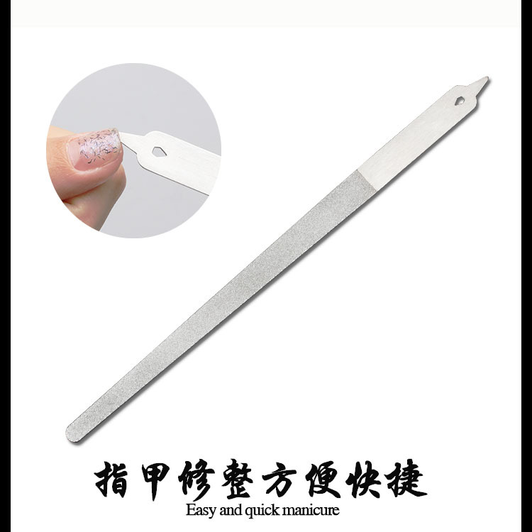 Archivo de uñas de doble cara chapada en arena de acero inoxidable esmerilado removedor de uñas de recolección de uñas y máquina de frotamiento herramienta de uñas