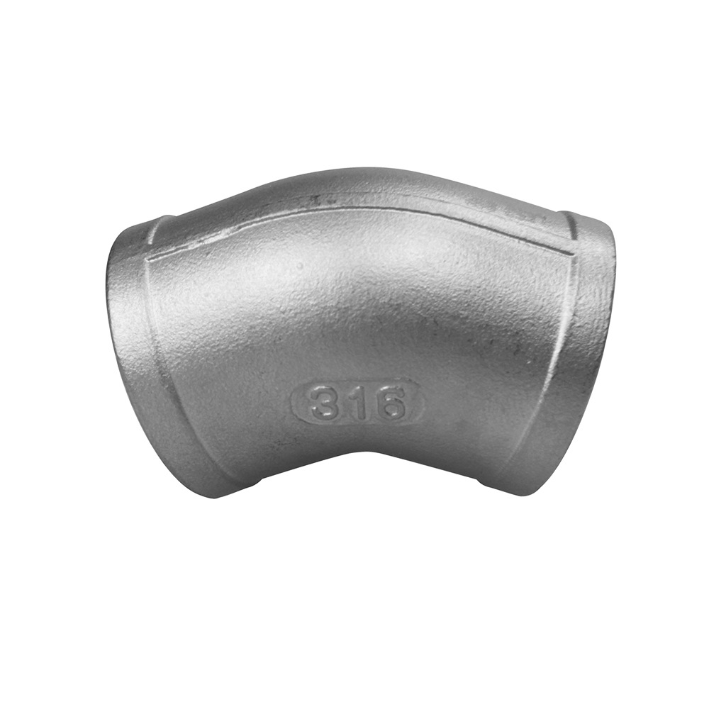 不锈钢双内螺纹45度弯头不锈钢弯头 1/8”-4”