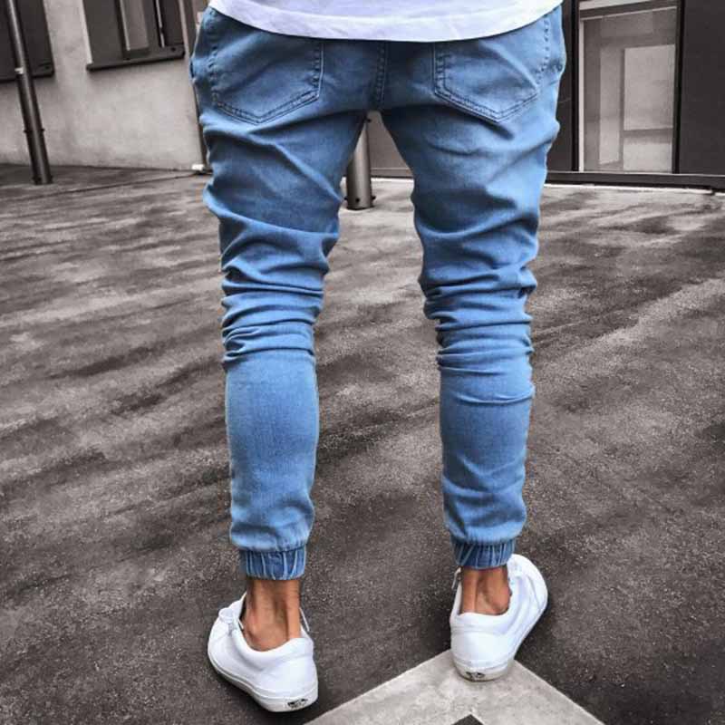 Mens Stretchy Ripped Biker Jeans - Image 3