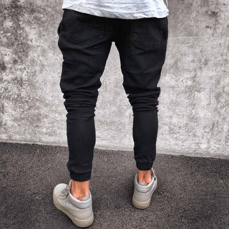 Mens Stretchy Ripped Biker Jeans - Image 4
