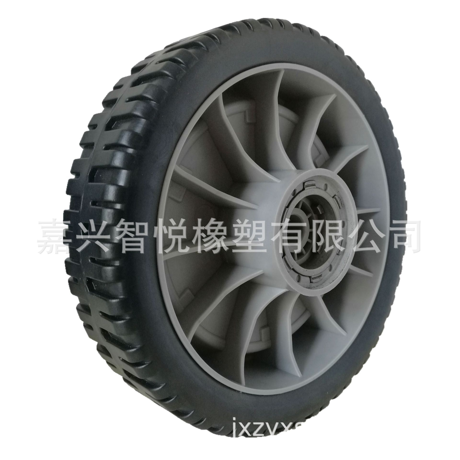 8寸塑料轮子 割草机脚轮 草坪机胶轮 PP轮子