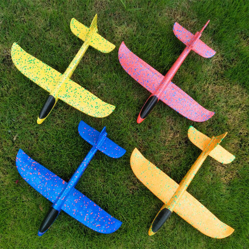 Large foam airplane luminous toy hand-thrown airplane 48cm model airplane children's glider event promotion gift festival