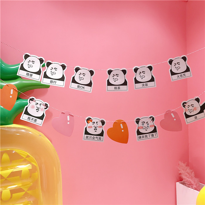 Japonés y coreano dibujos animados lindo pequeño Hada bonita chica colgante chica corazón habitación decoración vacaciones cadena bandera interior pequeña bandera colorida