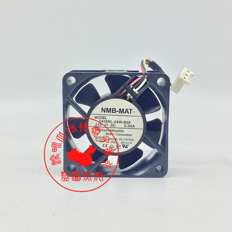 正品 NMB-MAT 2408NL-04W-B29 12V 0.09A 6020 6CM 3线风扇