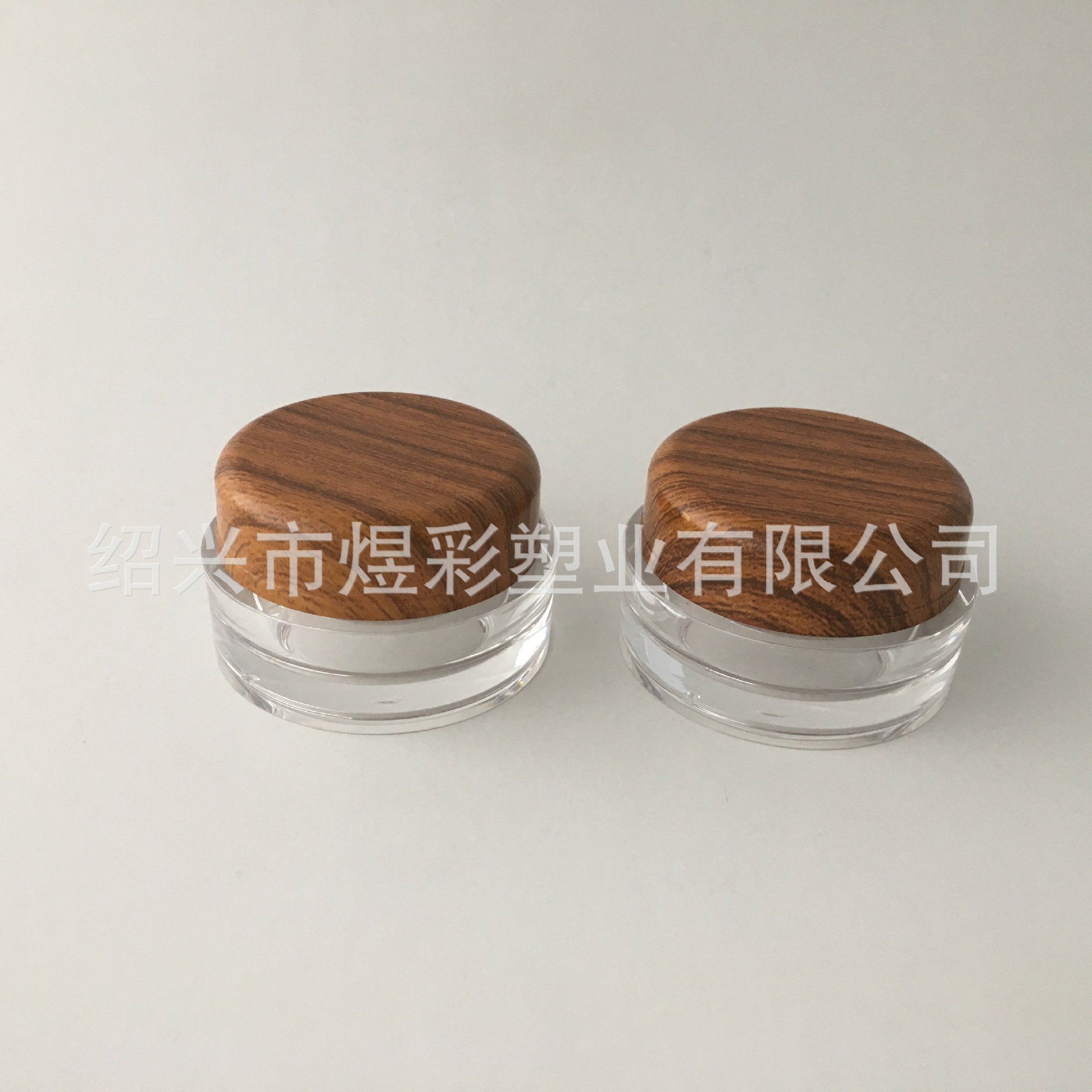 煜彩亚克力膏霜瓶 木纹圆形亚克力膏霜瓶 竹纹面膜瓶 眼霜瓶