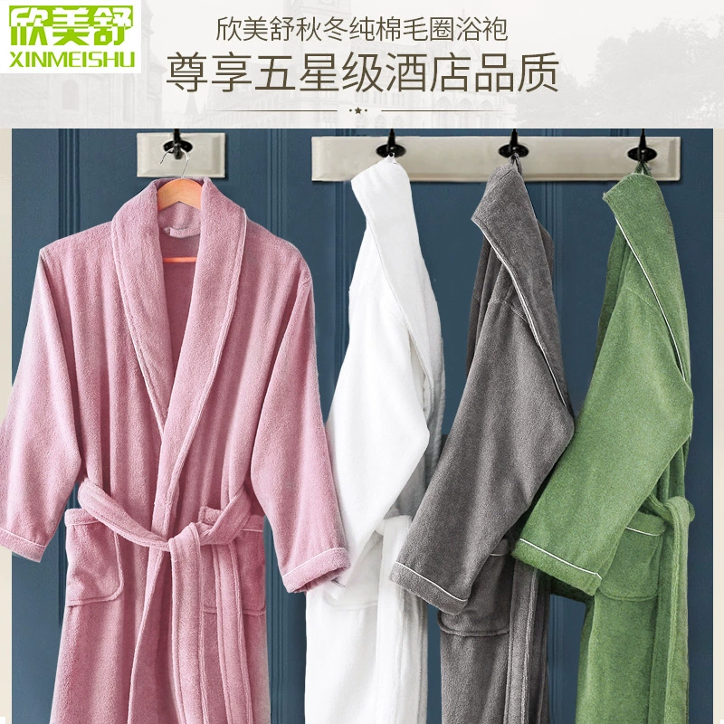 Cotton winter bathrobe, towel for men and women for beloved, increased thickness, water absorbent, for beauty salons
