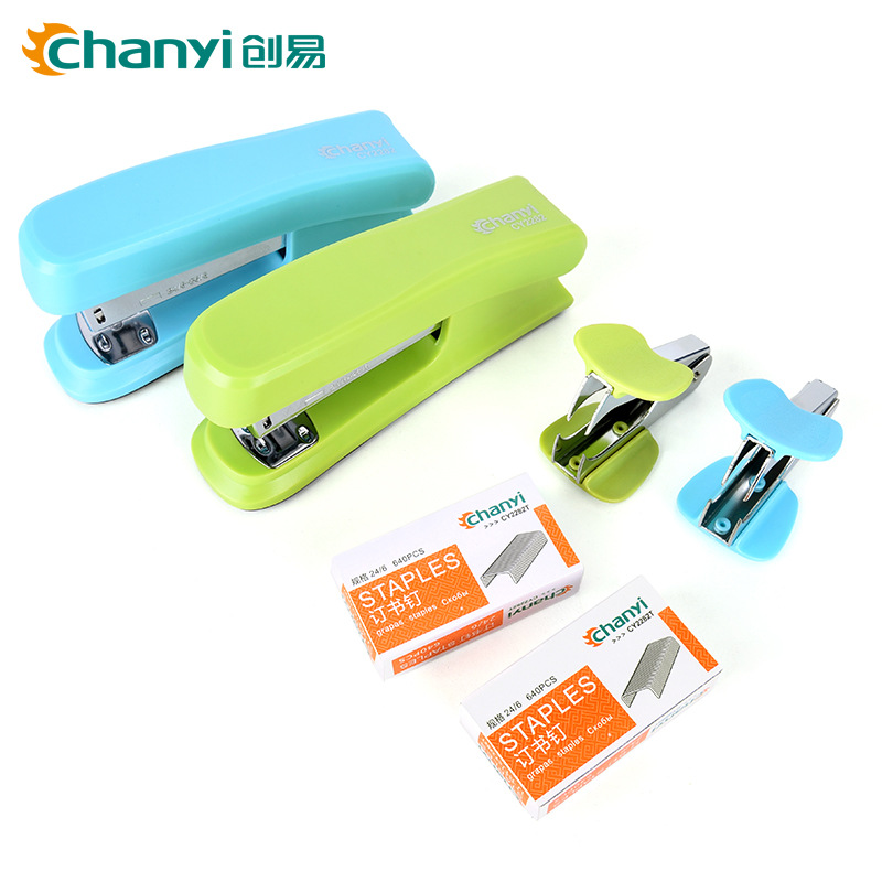 Chuangyi CY2282 사무용품 미니 스테이플러 세트 스테이플러 네일 풀러 학생 노동 절약 바인딩 기계