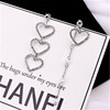 Brand asymmetrical earrings from pearl, Korean style, simple and elegant design