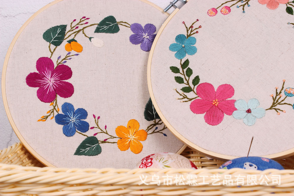 Directo de fábrica oujin hecho a mano DIY tela novato bordado europeo flores y plantas material paquete kit costura traje