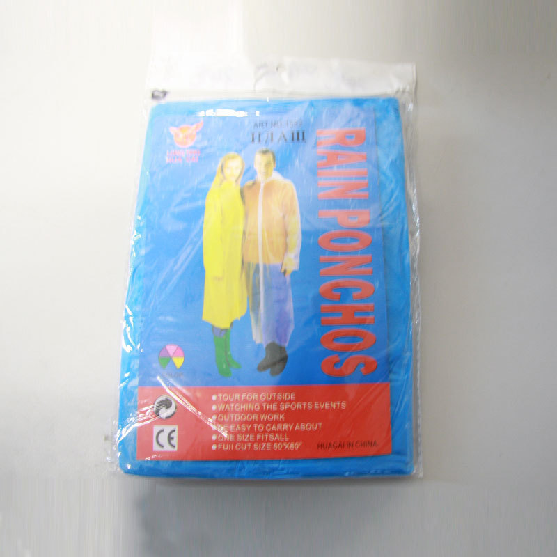 Factory sale disposable PE raincoat 34g snap raincoat wholesale