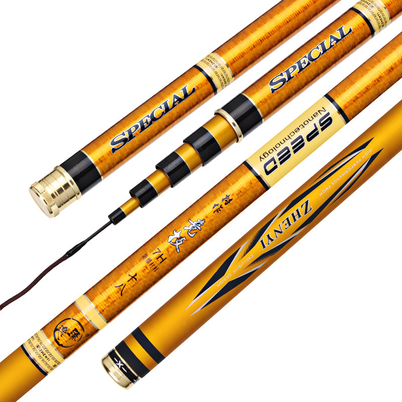 8h hoyo negro varilla de pesca 19 ajustable 2,7 m 6,3 m carbono negro pit vuelo pesca varilla 7h vuelo caña de pesca tabla