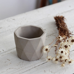 Creative Geometric Concrete Diamond Texture Cement Planter Breathable Planter for Succulents Manufacturer Wholesale