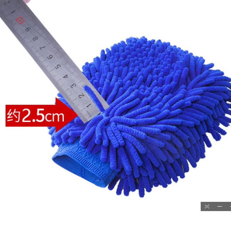 Lavado de autos de doble cara impermeable chenille guantes trapo coral insecto felpa engrosada terciopelo guantes herramientas de lavado de autos image 6