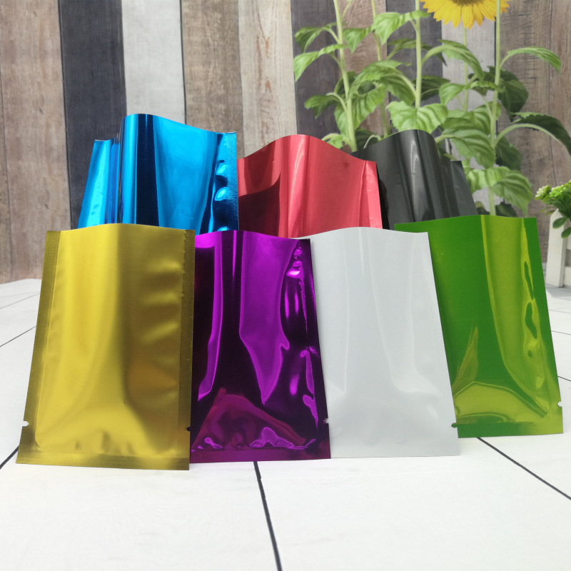 Bolsa de máscara de bolsillo plana aluminizada de color bolsa cosmética en polvo a prueba de humedad bolsa de vacío de envasado de alimentos bolsa de papel de aluminio
