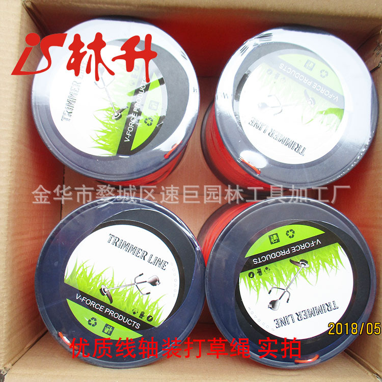 Linsheng suministro cortacéspedes accesorios línea de césped universal línea de giro cuerda de nylon línea de trimmer 2,4*370