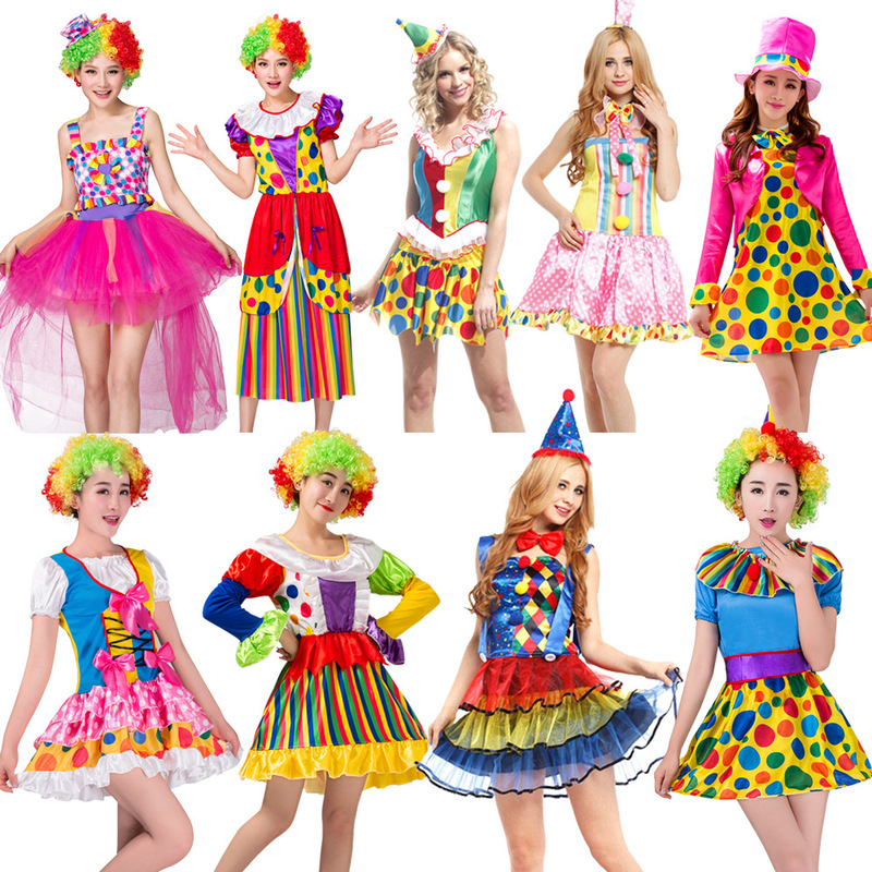 Adult Ugly Clothing Women's Clown Clothes Performance Masquerade Dress Clown Dress Clown suit Adult Ugly Clothing Women's Clown Clothes Performance Masquerade Dress Clown Dress Clown suit