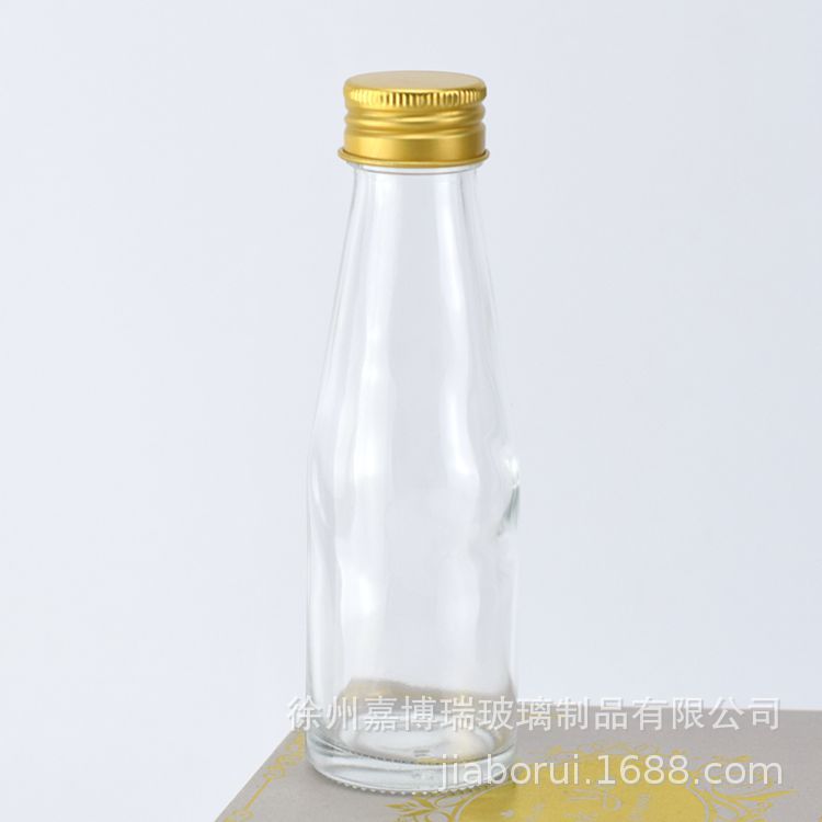 批发100ml即食燕窝瓶玻璃酵素瓶小保健酒瓶饮料玻璃瓶带铝盖