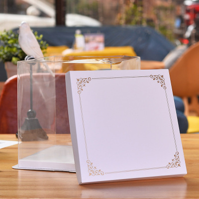透明蛋糕盒单层双层加高6寸8寸10寸12寸14寸16寸烘焙包装加印logo|ms