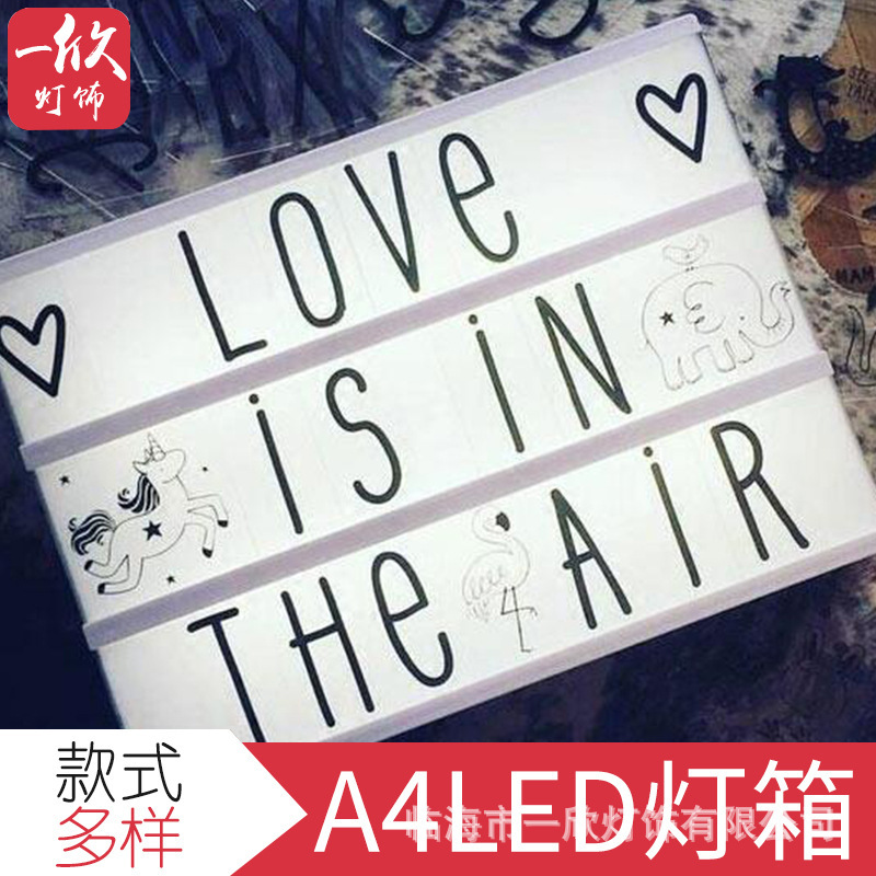 Led Letter Light Box A4A5 Colorful Remote Control Light Box Christmas Decorative Light Handwritten Light Box Wholesale