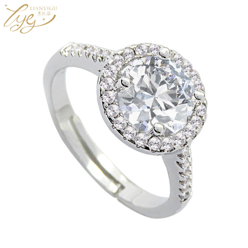 One size adjustable wedding ring with zircon