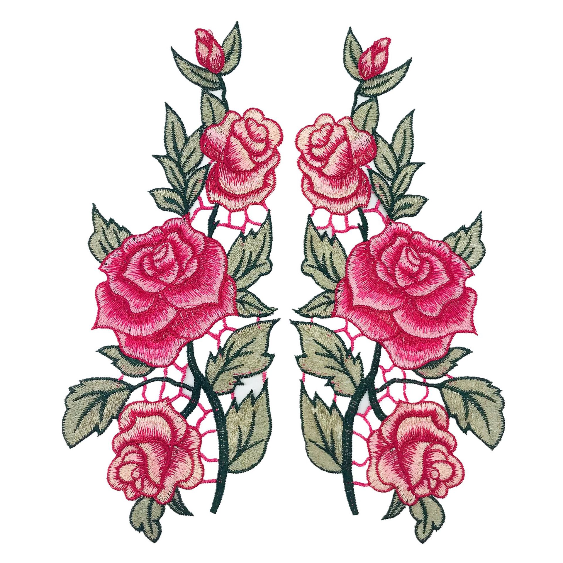 水溶刺绣彩色旗袍对花 民族风电脑绣花 妈妈装服装辅料 车缝贴花